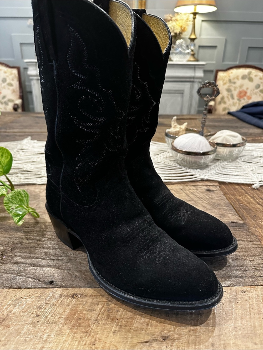 Tony Lama Plano 12” in Black Suede - Men’s 11D - worn twice